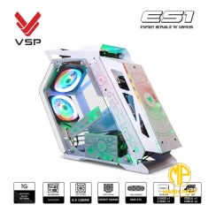 Vỏ Case VSP Esport Republic Of Gamers ES1 Trắng (mATX USB 3.0 | Có Sẵn Led RGB | Kính hông cường lực (Chưa fan))