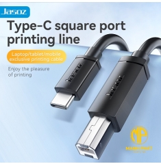 Cáp máy in USB Type-C JASOZ D121 (1,5m) T-D212 Hỗ trợ tốc độ lý thuyết là 480Mbps