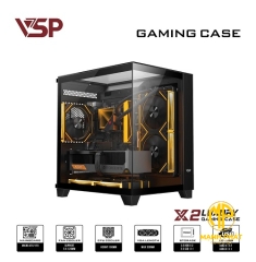 Vỏ Case VSP X2 Luxury Black (mATX USB 3.0 | Case bể cá | 3 kính cường lực (Chưa fan))