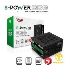 Bộ nguồn S-Power 350 (350W AC 200-240V/ 5A| 1*8Pin| 1* PCIe 8Pin| 2*Sata| 2*Molex| OVP, SCP)