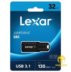 USB Lexar JumpDrive 32GB S80 USB 3.1, tốc độ đọc lên tới 130Mb/s, Ghi 25Mb/s 