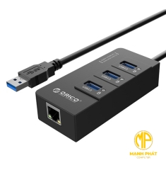 Bộ chia USB HUB 3 cổng USB 3.0 tích hợp cổng Lan Gigabit ORICO HR01-U3
