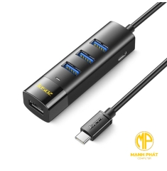HUB USB3.0 4 cổng đầu vào Type-C JASOZ F117 (1m) T-F156 Hỗ trợ ổ cứng 5TB không cần nguồn điện, hỗ trợ ổ cứng 18TB có nguồn điện Truyền tốc độ cao USB3.0 300MB/giây