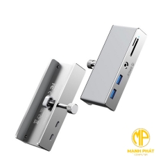 Bộ chia Type C ra 6 cổng USB 3.0 + Đầu đọc thẻ nhớ ORICO MH5PMM-10-SV-BP