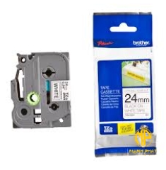 TZe-S251	 - Nhãn TZe siêu dính - Chữ đen trên nền trắng 24mm