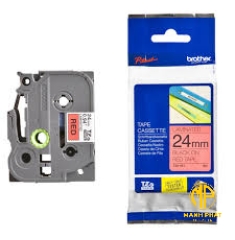 TZe-FX451	 - Nhãn TZe siêu dẻo - Chữ đen trên nền đỏ 24mm