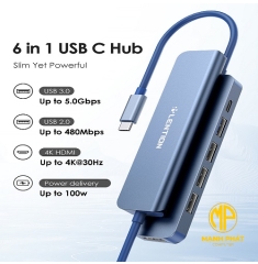 Bộ chuyển đổi USB-C 6 trong 1 Lention CE17H