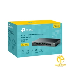 Switch Để Bàn 6 Cổng 10/100Mbps với 4 Cổng PoE TP-Link LS106LP