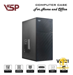 Vỏ Case VSP V2821 mATX USB 2.0 | SPCC Đen Văn Phòng