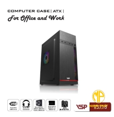Vỏ Case Văn Phòng VSP V3718 (USB 2.0 | ATX | SPCC Đen)