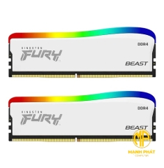 Ram Kingston 16GB 3200MT/s DDR4 CL16 DIMM (Kit of 2) FURY Beast White RGB SE| KF432C16BWAK2/16	