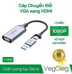 Bộ chuyển đổi USB/Type-C 3.0 Sang HDTV VegGieg VZ632 (DM VZ632)