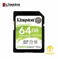 Thẻ nhớ 64GB Kingston SD Canvas Select Class 10 80R SDS/64GB