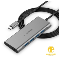 Bộ chuyển đổi USB-C 6 trong 1 Lention C35H-1M (cáp dài 1m)