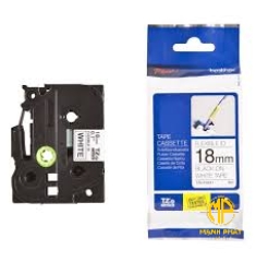 TZe-FX241	 - Nhãn TZe siêu dẻo - Chữ đen trên nền trắng 18mm