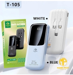Pin Dự Phòng Tahada T-105 10000mAh Chuẩn CE Sạc Nhanh 22.5W PD3.0, Kiểu Dáng Hiện Đại, Tiện Dụng Mọi Lúc