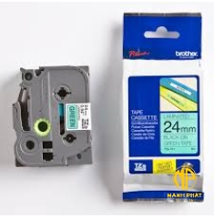 TZe-FX751	 - Nhãn TZe siêu dẻo - Chữ đen trên nền xanh 24mm