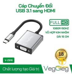 Bộ chuyển đổi Typec sang VGA VegGieg V-Z916 (DM V-Z916)