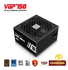 Bộ nguồn VSP VGP750BRN JPN 750W (80Plus Bronze| AC 100~240V/ 15/10A| A.PFC| DC to DC | 2*8Pin| ATX3.1/ PCI-E5.1)