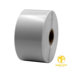 Giấy in mã vạch decal xi bạc 110mm x50m tem liền 50m 
