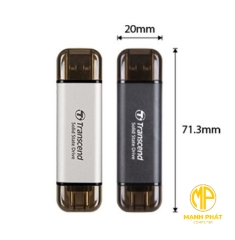 ổ cứng gắn ngoài 512GB, ESD300S, USB 10Gbps, Type C, up to 1050 MB/s Transcend| TS512GESD300S