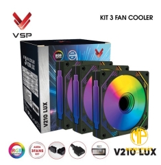 Fan Case VSP V210 LUX (Bộ 3 quạt 120mm + Hub) Đen ARGB SYNC