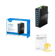 Switch Cudy IG1008P PoE công nghiệp 8 cổng PoE (240W) vỏ nhôm chuẩn IP40 nguồn dự phòng kép