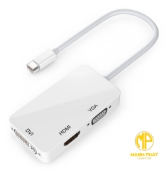 Bộ chuyển đổi USB-C 3 trong 1 Lention Mini DisplayPort to VGA/DVI/HDMI