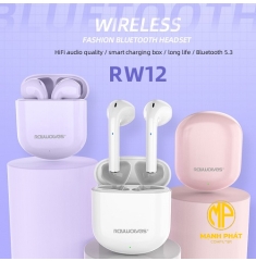Tai nghe Bluetooth RAYWOLVES RW 12(Cảm ứng, 2 bên, v5.0, mẫu airpods 2 - pin dùng 3h)