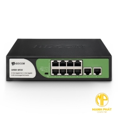 Bộ chuyển mạch Gigabit PoE 8 cổng BDCOM S1500-8P2G (8 cổng PoE + 2 cổng Gigabit RJ45) PoE 90W
