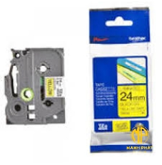 Tze-354	 - Nhãn TZe tiêu chuẩn - Chữ vàng trên nền đen 24mm