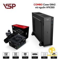 Bộ Case Nguồn VSP Slim mini SFX 350W | 1* USB 3.0 |2* USB 2.0 | Có 01 Fan 8cm (Combo G842)