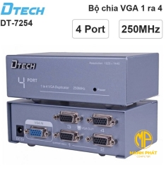 Bộ chia VGA 1 ra 4 250MHz DTECH DT7254