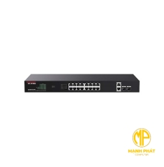 Bộ chuyển mạch Ethernet không được quản lý 18GE+2SFP với 16 cổng PoE IP-Com G1120P-16-250W    