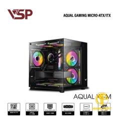 Vỏ Case VSP Aqual X2-M Black (mATX USB 3.0 | Case bể cá | 2 kính cường lực (Chưa fan))