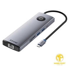 Bộ chuyển đổi Jasoz T-H113 USB-C 10 trong 1 Hỗ Trợ USB 3.0×3+HDMI+VGA +Audio 3.5mm +RJ45 + SD/TF +PD 100W 