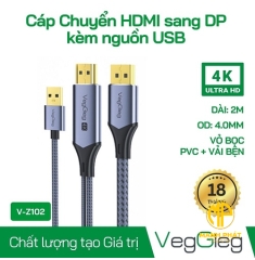Cáp dữ liệu chuyển đổi HDTV sang DP 1.5m VegGieg V-Z102 (V-Z102)
