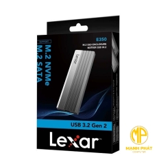 Box ổ cứng M.2/ SATA Lexar E350 LPAE350-RNGNG USB 3.2 (Màu xám) Gen2 Type-C