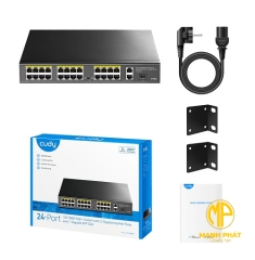 Switch CUDY FS1026PS1 24-Port 10/100M PoE+ Switch with 2 Gigabit Port+ 1SFP 300W