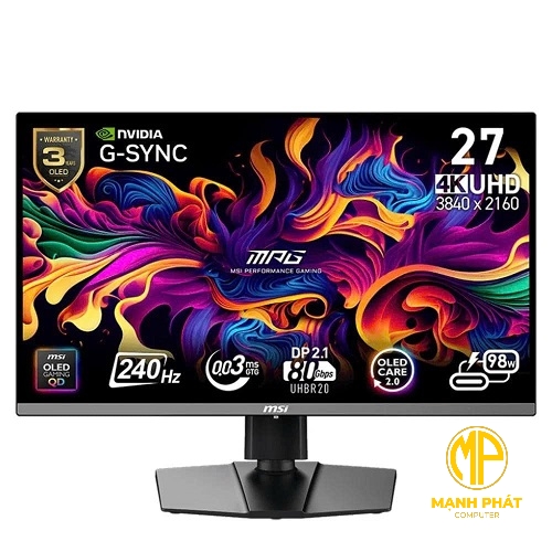 Màn hình gaming MSI MPG 272URX QD-OLED | 27inch UHD OLED 240Hz 0.03ms