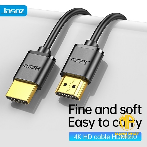Cáp HDMI 4K A112 JASOZ (1,5m) T-A182 Cáp HDMI2.0 mỏng gọn nhẹ chuẩn tín hiệu 4K