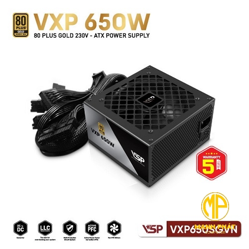 Bộ nguồn VSP VXP650SGVN 650W (CLEAResult 80 PLUS - Gold 230V EU Straight Line)