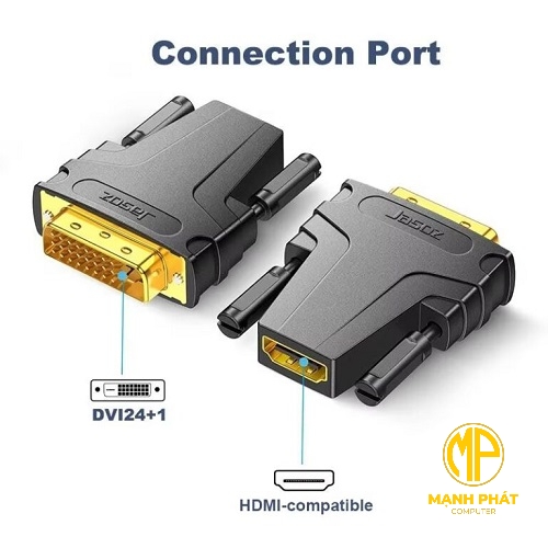 Đầu Chuyển Jasoz T-G156 DVI Sang HDMI Hỗ Trợ 2 Chiều truyền tải tín hiệu hình ảnh rõ nét và ổn định