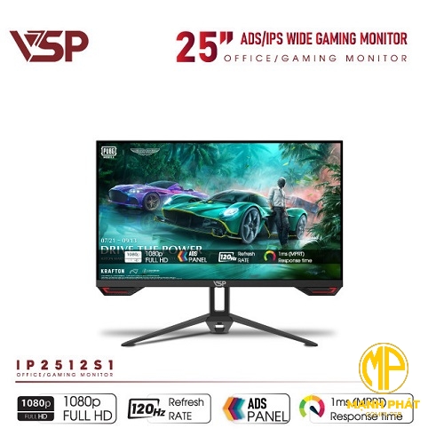 Màn hình phẳng VSP IP2512S1 (25inch IPS | 120Hz | VGA*1 | HDMI*1 | Loa 8Ω1W*2 | 1ms Đen)