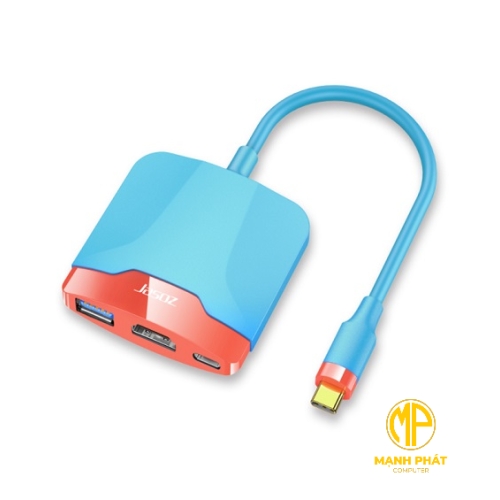 Bộ chuyển đổi 3 trong 1 Jasoz T-H106 USB Type C Sang HDMI 4K@30Hz +USB 3.0 +PD100W