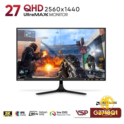 Màn Hình VSP G2718Q1 (27inch IPS | 2K | 180Hz | HDMI2.0*1 | DP*2 | 1ms Đen)