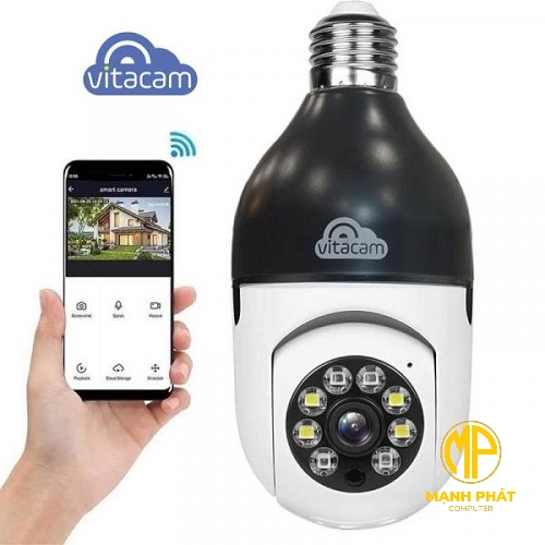 Camera Bóng Đèn Toàn Cảnh Vitacam-BC1080 Xoay 360 Độ Đủ Màu Ban Đêm