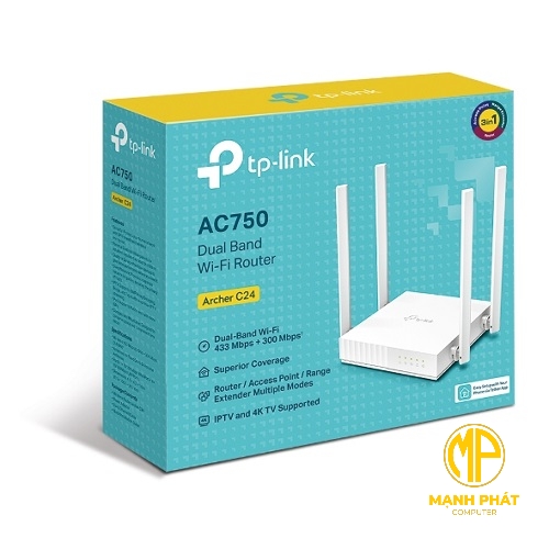 Archer C24 | Router Wi-Fi Băng Tần Kép AC750 - TP-Link