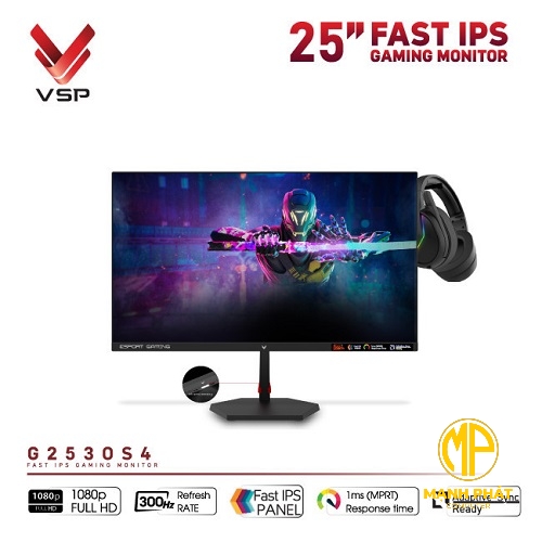 Màn hình VSP Gaming G2530S4 (25inch Fast IPS | 300Hz | HDMI2.1 TMDS*2 | DP*2 | Loa 4Ω3W*2 | 1ms)