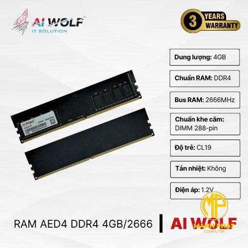 RAM PC AIWOLF DDR4 4GB Bus 2666 (4GB/2666)